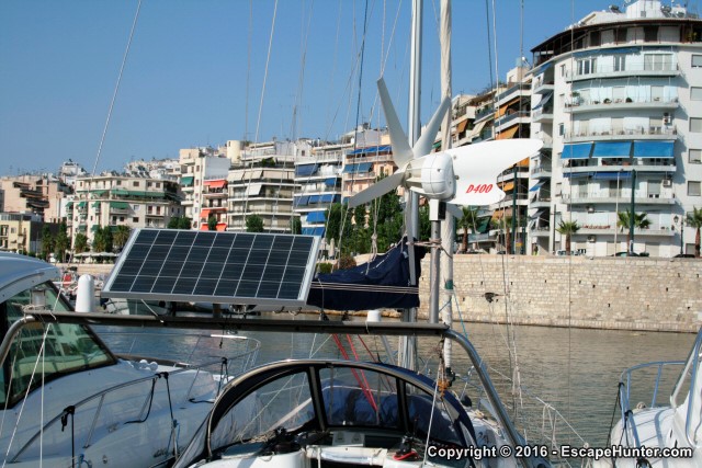 Yacht solar and wind generator
