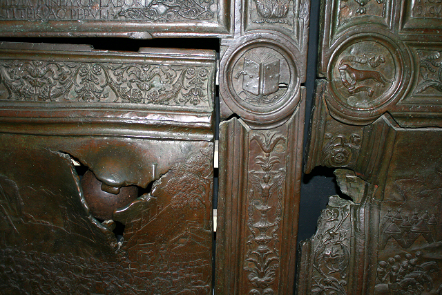 Ancient door inside Castle Nuovo