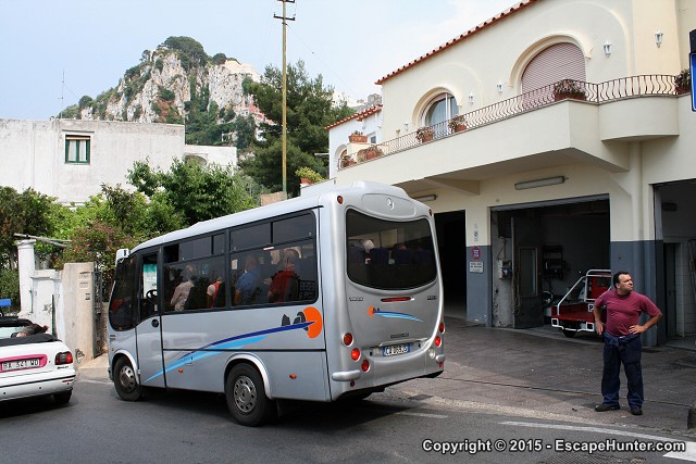 Small silver bus in Capri