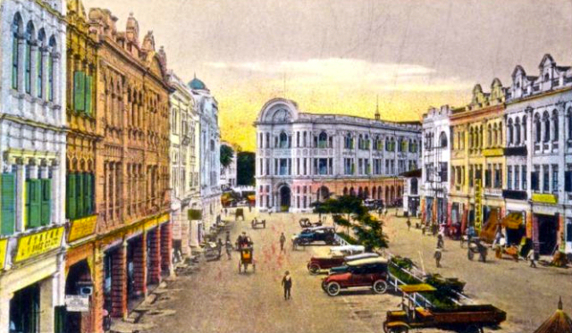 Old postcard of Medan Pasar