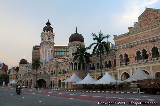 The Sultan Abdul Samad Building with a motorbike