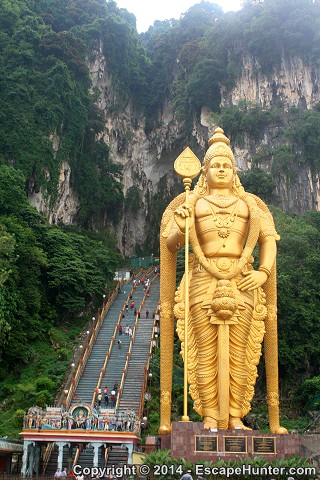 Golden Lord Murugan statue