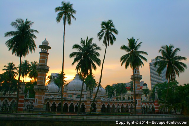 Masjid Jamek late in the evening