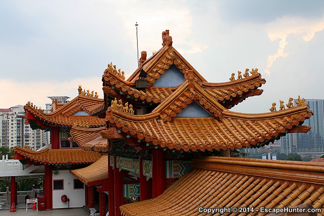 Thean Hou Temple's roof tiles