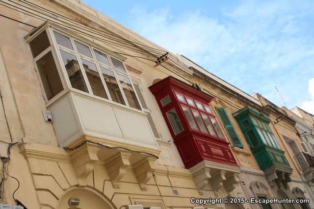 Three Maltese balconies