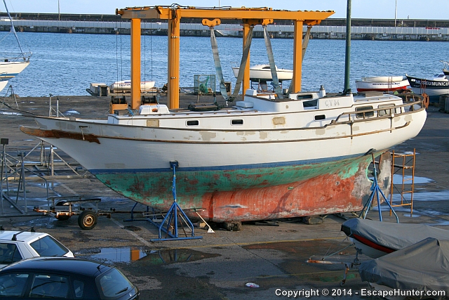 Yacht under repair