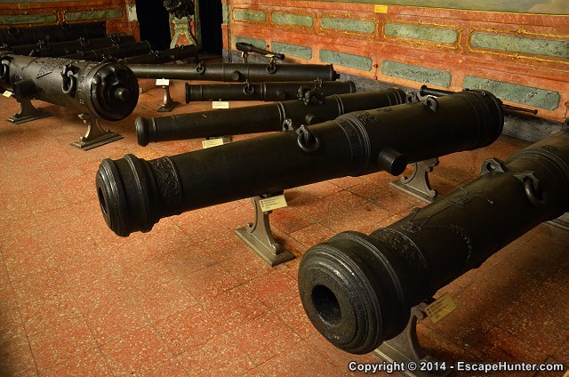 Old ship cannons