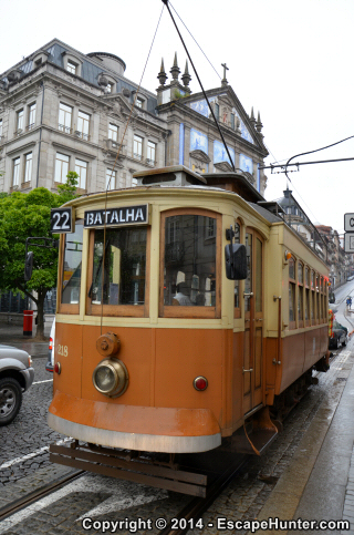 An old tram in Porto