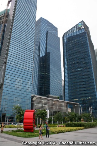At the feet of high-rises
