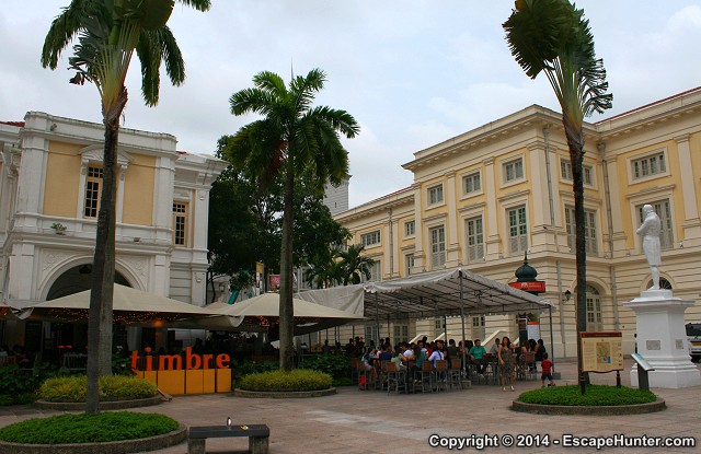Buildings near the Raffles statue