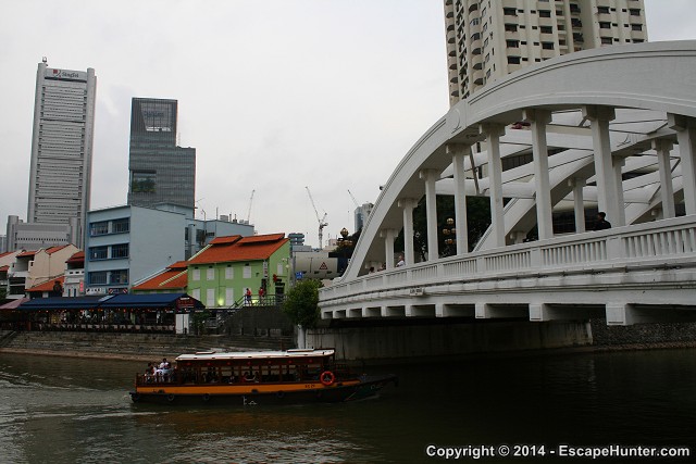 Boat under bridge