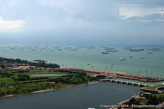Lots of ships near Singapore