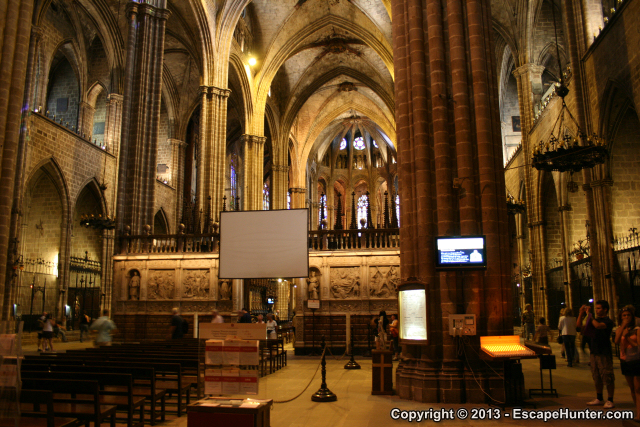 The interior of the Barcelona Cathedral