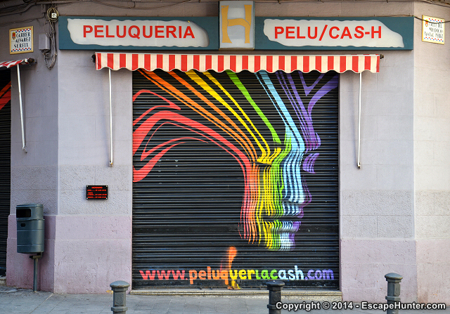 Hairdresser's shop graffiti