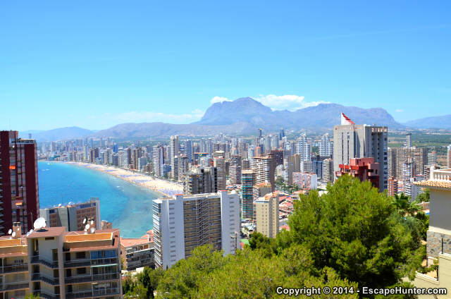 View towards the south of Benidorm