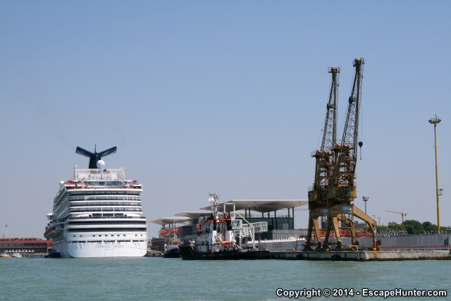 Cruise ship docked in Venice