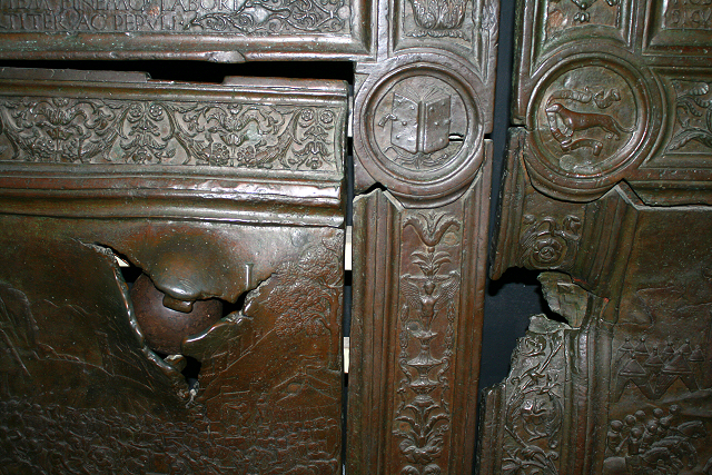 Ancient door inside Castle Nuovo
