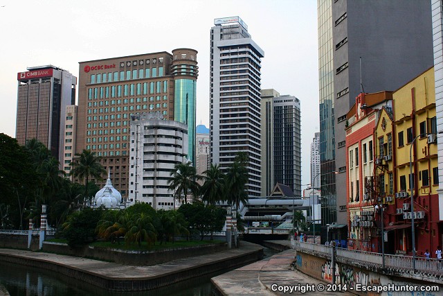 Masjid Jamek with the rivers