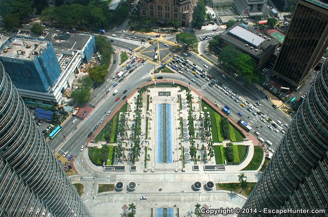 Little park in front of the towers