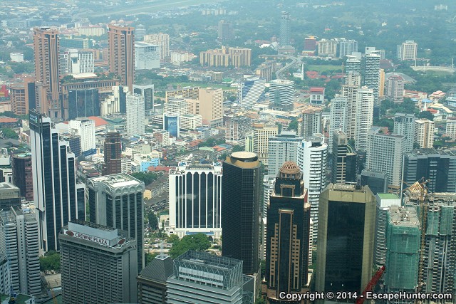 Zoomed in on the skyscrapers