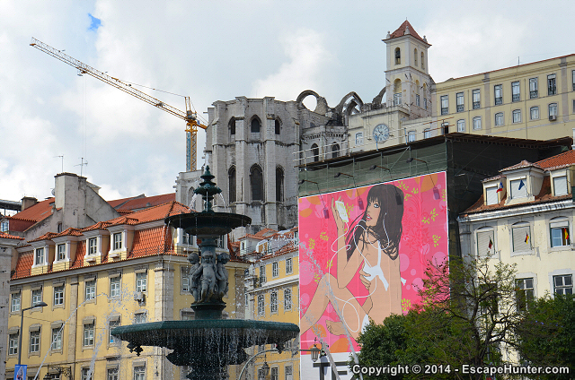 The Carmo Convent from the Rossio Square