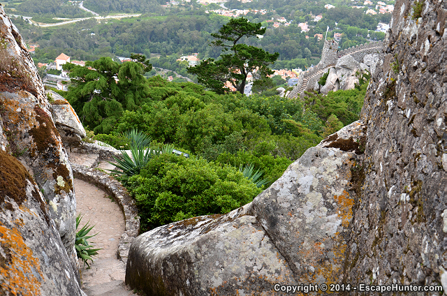 Carved path inside hard rock