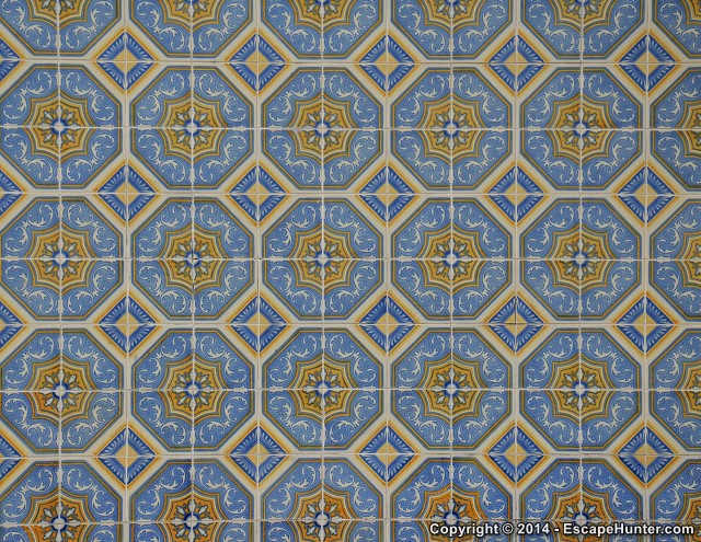 Ceramic tiles of a building