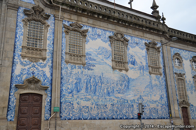 Azulejo mural on church
