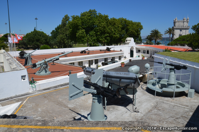 Fortress with military equipment