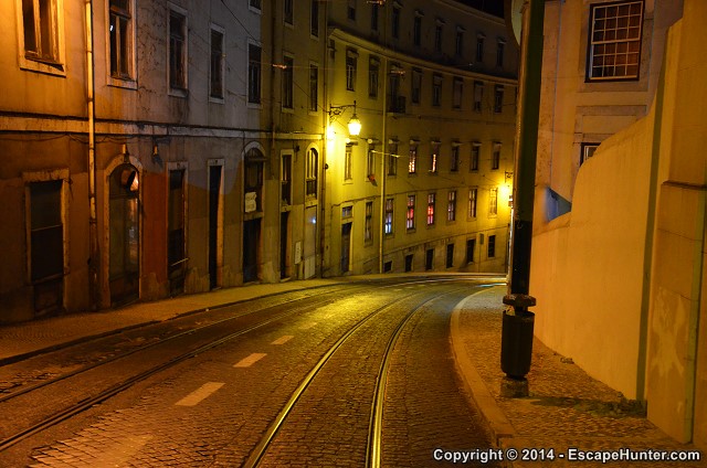 Dark street in Lisbon