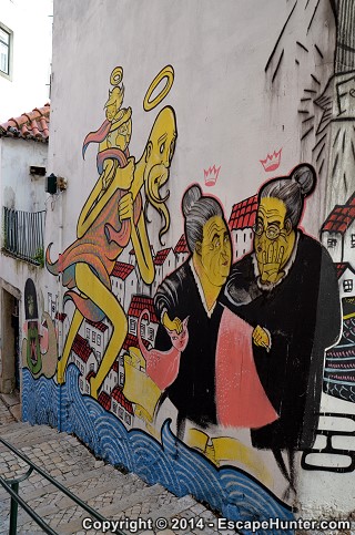 Wall painting near the stairs