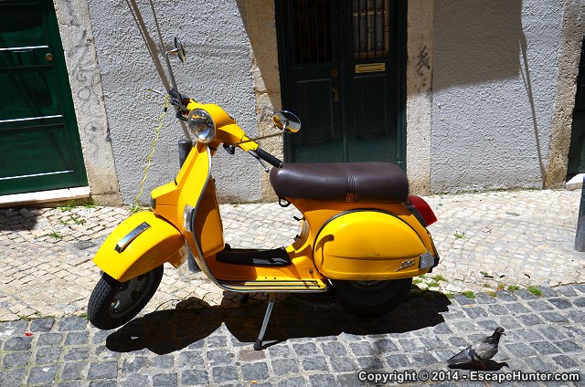 Yellow scooter
