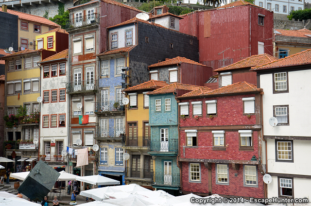 Sandwich of colourful buildings