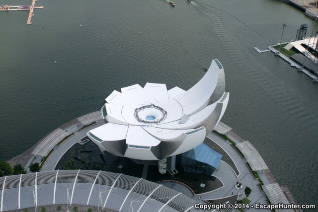 The ArtScience Museum from above