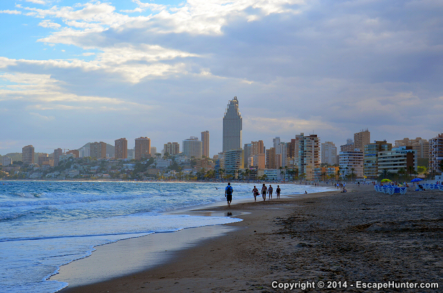 Playa Poniente at twilight