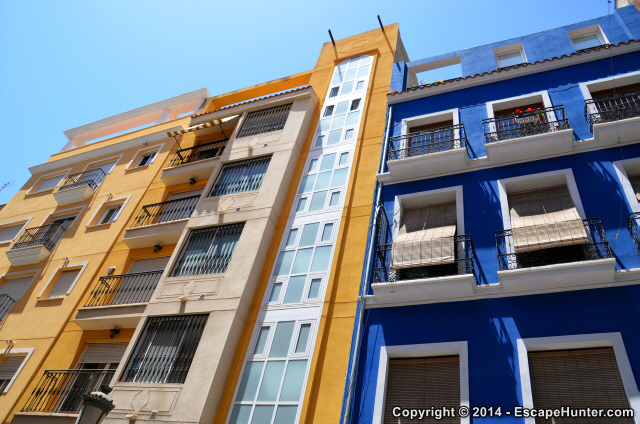 Yellow and blue house blocks